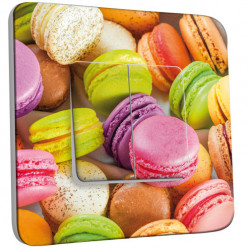 Interrupteur Décoré Double Va et Vient -  Macarons 2 