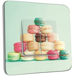 Interrupteur Décoré Double Va et Vient -  Macarons verts