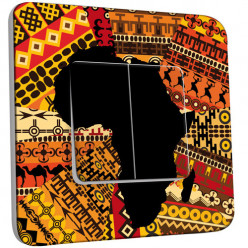 Interrupteur Décoré Double Va et Vient - Motif Africain Design 2 