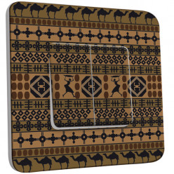 Interrupteur Décoré Double Va et Vient - Motif Africain Design 7 