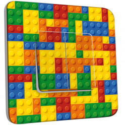 Interrupteur Décoré Double Va et Vient - Motif Lego Multicoloré 1 