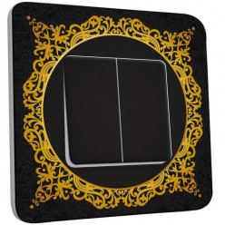 Interrupteur Décoré Double Va et Vient - Motif Oriental Black&Gold 3 