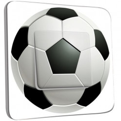 Interrupteur Décoré Poussoir - Ballon de foot Black&White 2