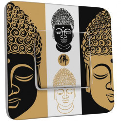 Interrupteur Décoré Poussoir - Bouddha Zen Black&Gold 1