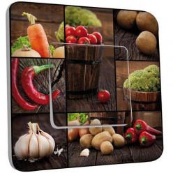 Interrupteur Décoré Poussoir - Cuisine Life style Lègumes 10