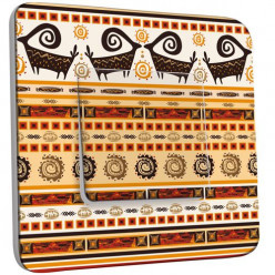 Interrupteur Décoré Poussoir - Motif Africain Design 3