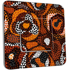 Interrupteur Décoré Poussoir - Motif Africain Design 6