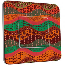 Interrupteur Décoré Poussoir - Motif Africain Mosaïque 1