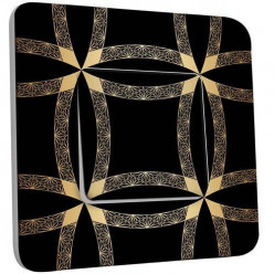 Interrupteur Décoré Poussoir - Motif Oriental Black&Gold 1