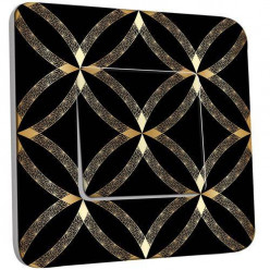 Interrupteur Décoré Poussoir - Motif Oriental Black&Gold