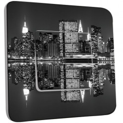 Interrupteur Décoré Poussoir -  New York Manhatan Black&White