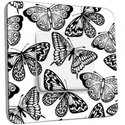 Interrupteur Décoré Poussoir - Papillons Black&White 7