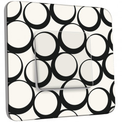 Interrupteur Décoré Simple Va et Vient - Design Ronds Black&White