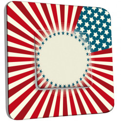 Interrupteur Décoré Simple Va et Vient - Drapeau Americain Design