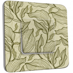 Interrupteur Décoré Simple Va et Vient - Feuilles de Fleurs Abstraits