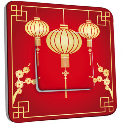 Interrupteur Décoré Simple Va et Vient - Motif Chinois Lampions