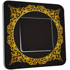 Interrupteur Décoré Simple Va et Vient - Motif Oriental Black&Gold 3