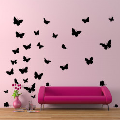 Arquiel Stickers Muraux Fleurs Coloré Autocollants Muraux Jardin Papillon  Sticker Mural Decoration Adulte Femmes Salon Chambre