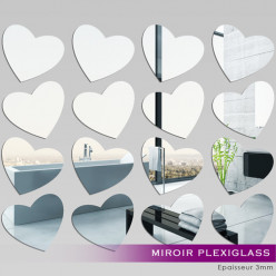 Kit Miroir Plexiglass Acrylique Coeurs