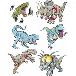 kit stickers 6 dinosaures