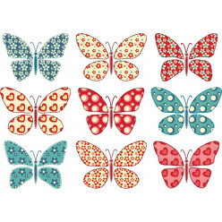Kit stickers 9 papillons
