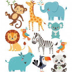 Kit stickers animaux de la jungle