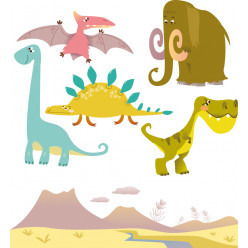 kit stickers dinosaures