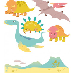 kit stickers dinosaures