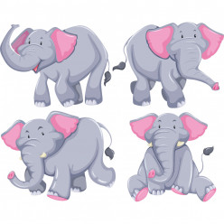 Kit Stickers éléphants