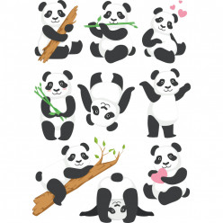 kit stickers pandas