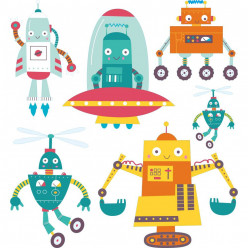 Kit stickers robots