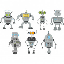 Kit stickers robots