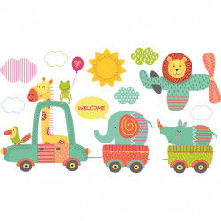 kit stickers train animaux