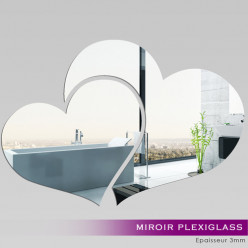 Miroir Plexiglass Acrylique - Deux Coeurs