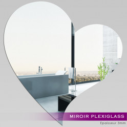 Miroir Plexiglass Acrylique - Grand Coeur