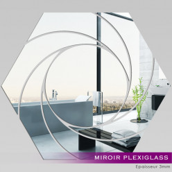 Miroir Plexiglass Acrylique - Hexagone Spirales 1