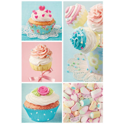 Poster - Affiche bonbons cupcakes gourmandise