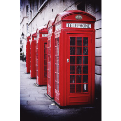 Poster - Affiche cabines téléphoniques anglaises londres