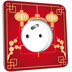 Prise décorée -  Motif Chinois Lampions 