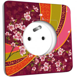 Prise décorée - Motif Oriental Fleurs de Cerisier 