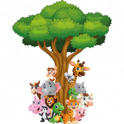 Stickers arbre animaux