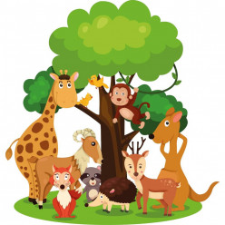 Stickers arbre animaux