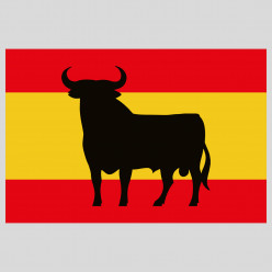 Stickers bandera espagne toro