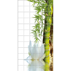 Stickers carrelage fleur bambou