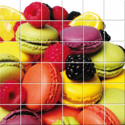 Stickers carrelage macarons