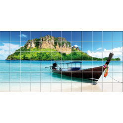 Stickers carrelage mer bateau