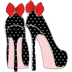 Stickers chaussure noeud rouge