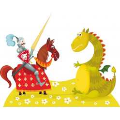 Stickers chevalier et dragon