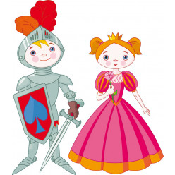 Stickers chevalier et princesse