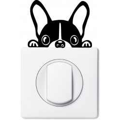 Stickers chien bouledogue pour prise et interrupteur